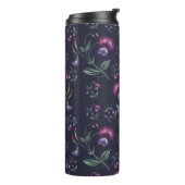 Elegant  Paars Orchids Floral Pattern | Thermosbeker (Gedraaid links)