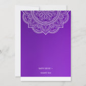 Elegant Paars Paisley Indian Engagement Party Kaart (Achterkant)