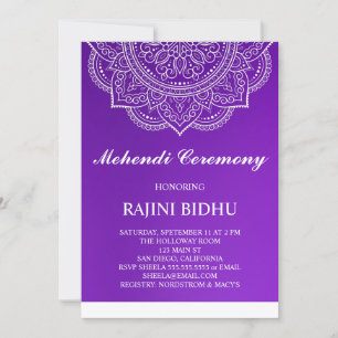 Elegant Paars Paisley Indian Mehndi Ceremony