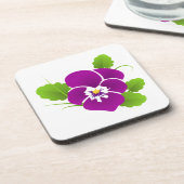 Elegant Paars Pansy Onderzetter (Linkerzijde)