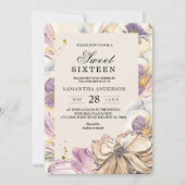 Elegant Paars & Pansy Waterverf Floral Lijst Kaart (Voorkant)