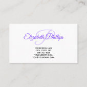 Elegant Paars pasteelevenplanner Professional Visitekaartje (Achterkant)