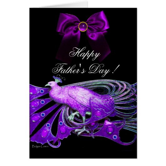 ELEGANT PAARS PEACOCK, GEM STONE, BOW Vaderdag (Voorkant)