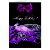 ELEGANT PAARS PEACOCK, GEM STONE EN BOW BIRTHDAY (Voorkant)