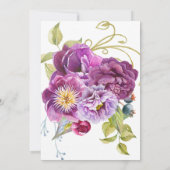 Elegant Paars Peonies Floral Rehearsal Dinner Kaart (Achterkant)