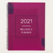 Elegant Paars Pink 2021 Persoonlijke benaming Planner (Voorkant)