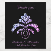 ELEGANT PAARS PINK DIAMOND WINE ETIKET (Enkel label)