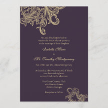 Elegant Paars Plum Flourish Wedding Parents Names