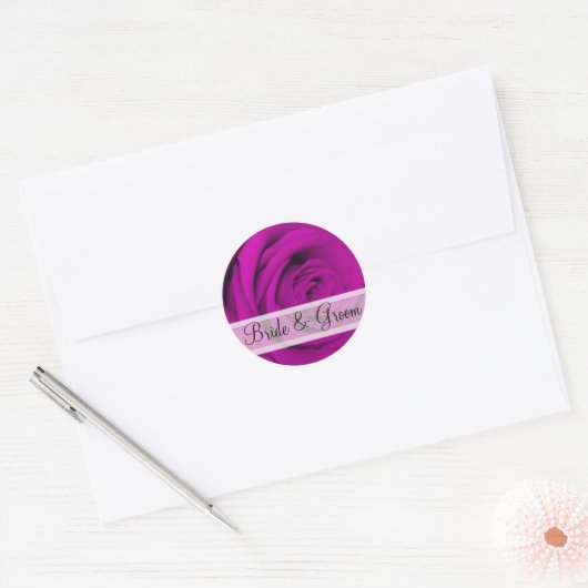Elegant Paars Plum Roos Wedding Stickers (Envelop)