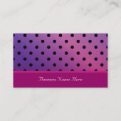 Elegant paars polka dotsbusiness card. visitekaartje (Achterkant)