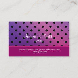 Elegant paars polka dotsbusiness card. visitekaartje