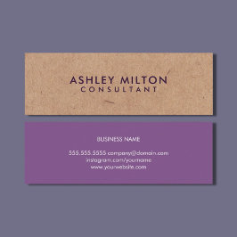 Elegant Paars PRINTED Kraft Consultant Mini Visitekaartje