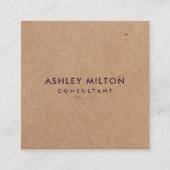 Elegant Paars PRINTED Kraft Consultant Vierkante Visitekaartje (Voorkant)