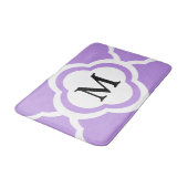 Elegant Paars Quatrefoil Monogram Badmat (Gekanteld)