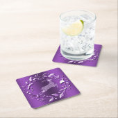 Elegant Paars rendiertje en Wreater Kerstmis Kartonnen Onderzetters (Insitu)