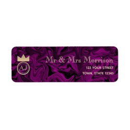 Elegant Paars Retouradres Etiket