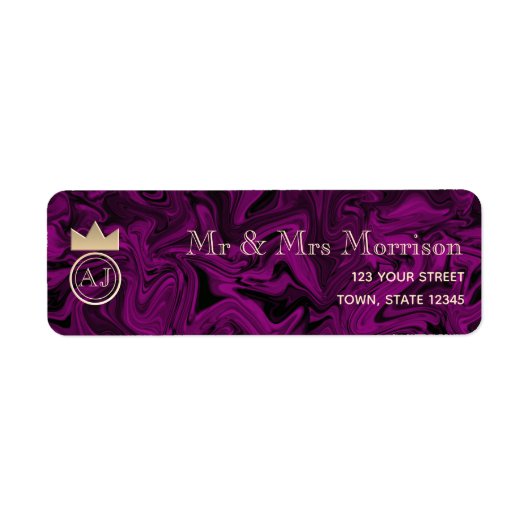 Elegant Paars Retouradres Etiket (Voorkant)