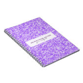 Elegant Paars Retro Glitter & Sparkles Notitieboek (Rechterzijde)