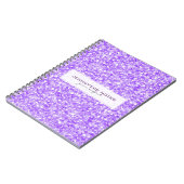 Elegant Paars Retro Glitter & Sparkles Notitieboek (Linkerzijde)