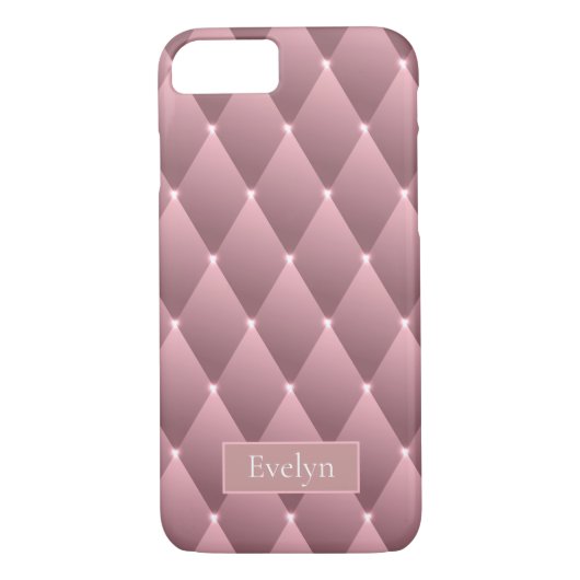 Elegant Paars Rhombus Name Case-Mate iPhone Case (Achterkant)