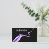 Elegant Paars Ribbon Visitekaartje (Staand voorkant)