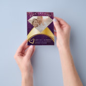 Elegant Paars Ring sparen de Datum Fotokaart Flyer (Hand)