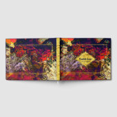 Elegant Paars Rood Abstract met Faux Gold Accents Gastenboek (Volledig)