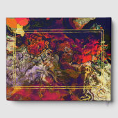 Elegant Paars Rood Abstract met Faux Gold Accents Gastenboek (Achterkant)