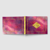 Elegant Paars Rood Abstract met Faux Gold Accents Gastenboek (Volledig)