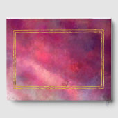 Elegant Paars Rood Abstract met Faux Gold Accents Gastenboek (Achterkant)