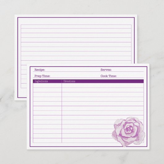 Elegant Paars Roos (Voorkant / Achterkant)