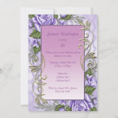 Elegant Paars Roos omwoeld op 80e verjaardag Kaart (Achterkant)