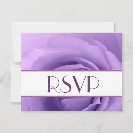 Elegant Paars Roos RSVP Wedding Response Card (Voorkant)