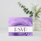 Elegant Paars Roos RSVP Wedding Response Card (Staand voorkant)