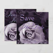 Elegant PAARS Roos Wedding Save Date Uitnodiging (Voorkant / Achterkant)
