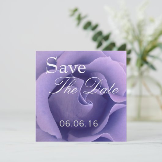 Elegant PAARS Roos Wedding Save the Date Invite (Staand voorkant)