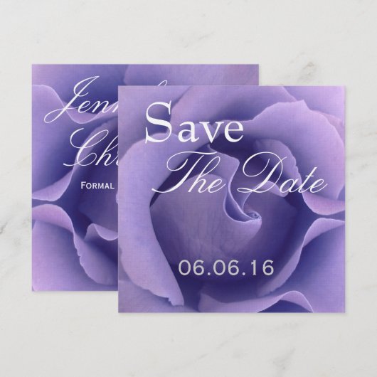 Elegant PAARS Roos Wedding Save the Date Invite (Voorkant / Achterkant)