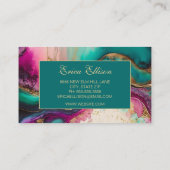 Elegant Paars Roze Blauwgroen Goud Visitekaartje (Achterkant)