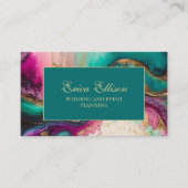 Elegant Paars Roze Blauwgroen Goud Visitekaartje (Voorkant)