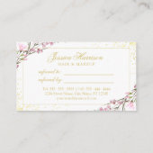 Elegant  Paars Roze Bloemen Referral Kaart (Achterkant)