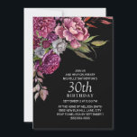 Elegant Paars roze Floral Black 30th Birthday Kaart<br><div class="desc">Elegant zwarte 30e verjaardagsfeestdag voor vrouwen met paarse en roze waterverf bloemen en bladeren. Neem contact met mij op voor hulp bij aanpassingen of voor het aanvragen van matching of het coördineren van Zazzle-producten.</div>