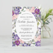 Elegant Paars Roze Floral Vrijgezellenfeest Kaart (Staand voorkant)