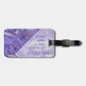 Elegant Paars Roze Glitter Geometric Monogram Bagagelabel (Achterkant horizontaal)