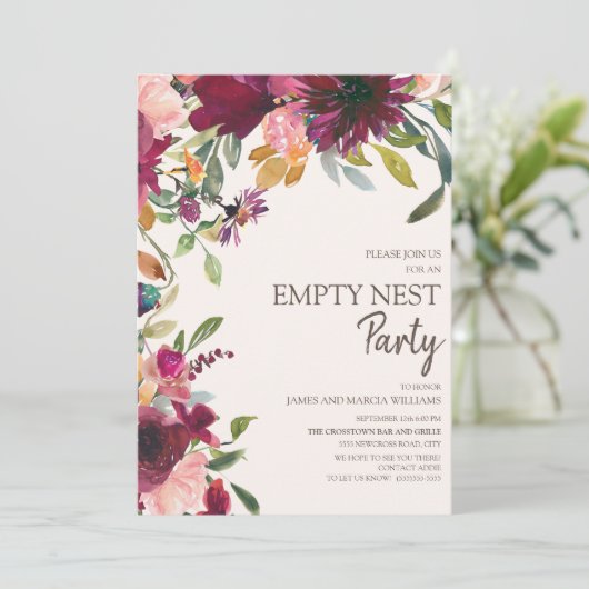 Elegant Paars roze goudvezel Lege nestpartij Kaart (Staand voorkant)