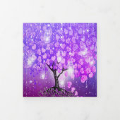 Elegant Paars-roze hartrecht met drievlak Drieluik Uitnodiging (Cover)