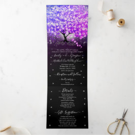 Elegant Paars roze hartsriet Drieluik Uitnodiging