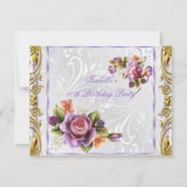 Elegant Paars Roze Roze Witte Dag Kaart (Voorkant)