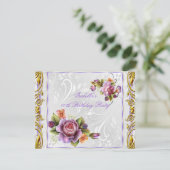 Elegant Paars Roze Roze Witte Dag Kaart (Staand voorkant)