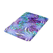 Elegant Paars Roze Tropisch Blafpatroon Badmat (Gekanteld)