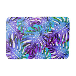Elegant Paars Roze Tropisch Blafpatroon Badmat